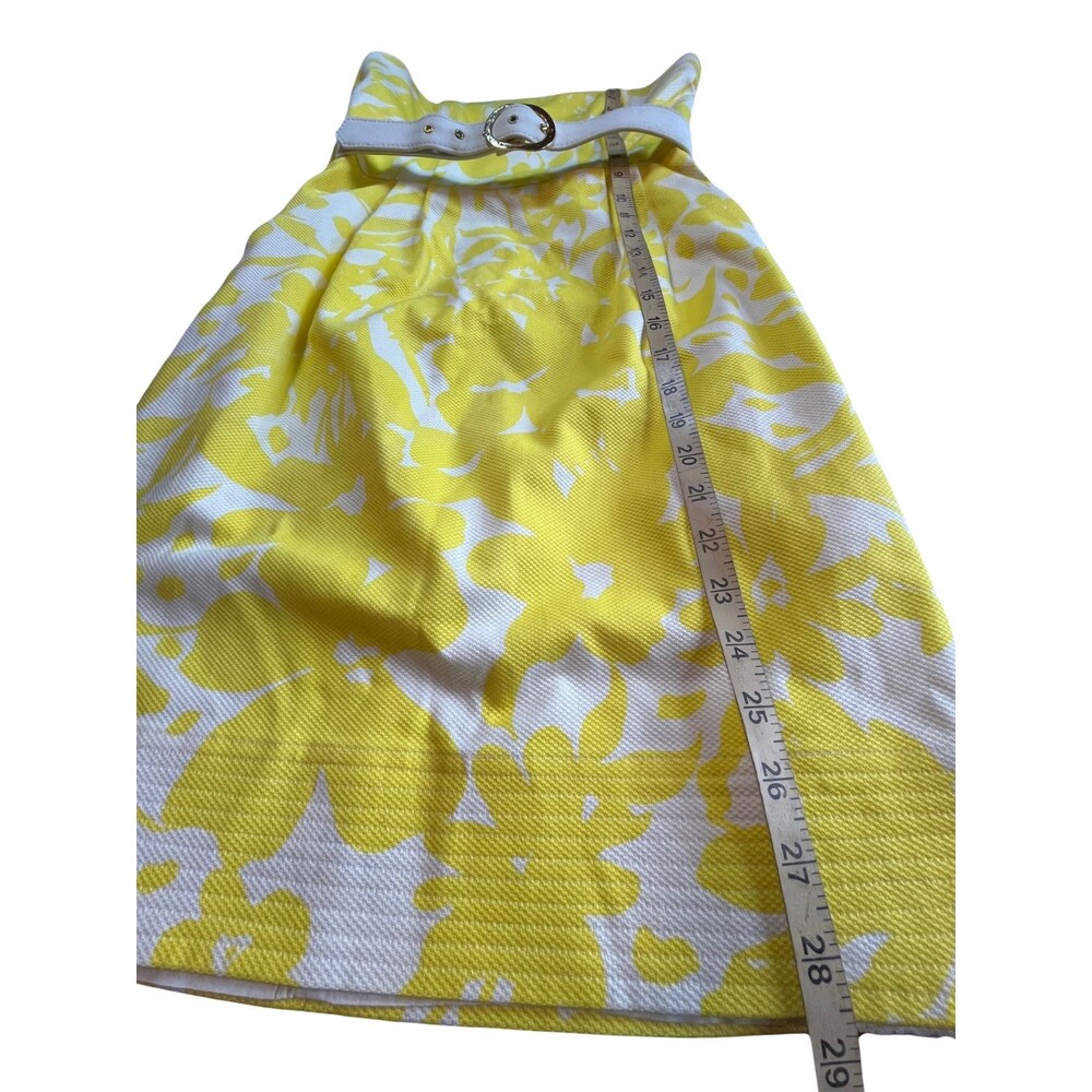 Shoshanna Dress Mini Sweetheart Strapless Yellow White Floral Tropical Cotton 4 - Picture 9 of 15